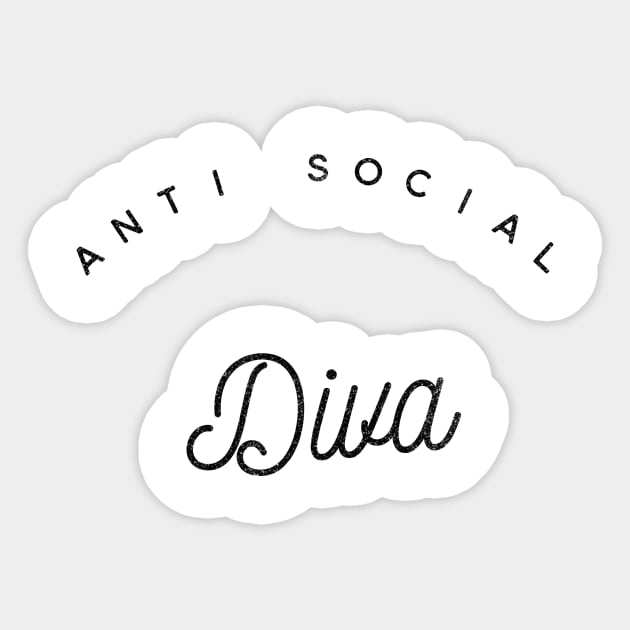 ANTI SOCIAL DIVA Sticker by Shirtsy